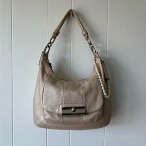 Coach Kristin Champagne Leather Hobo Shoulder Bag
